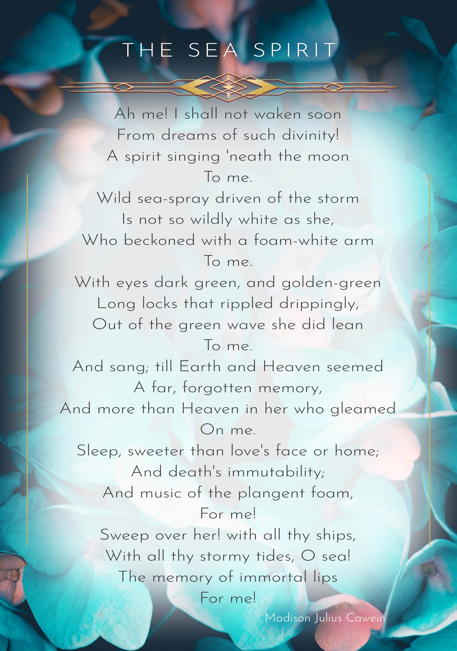 POSTER OF 'SEA SPIRIT' by Julius Cawein - FOCUS mind+body - for the wild at heart