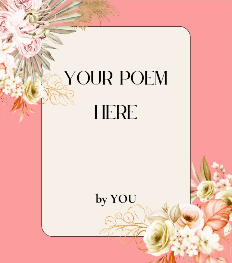 Your Poem Here by YOU. FOCUS mind plus body SWOONERS. Cristina Calero