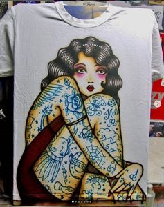 Marc Welsh 'Tattoo Girl' t-shirt. Cristina Calero