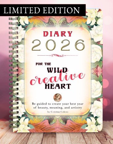 Front cover of the Limited ED 2026 DIARY for the wild, creative heart by Cristina Calero